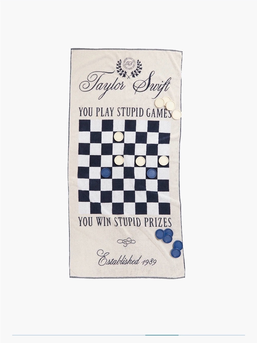 Taylor Swift “We Pay Stupid Games” Towel and Checkerboard Set